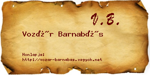 Vozár Barnabás névjegykártya