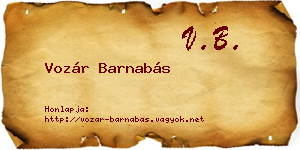 Vozár Barnabás névjegykártya