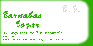 barnabas vozar business card